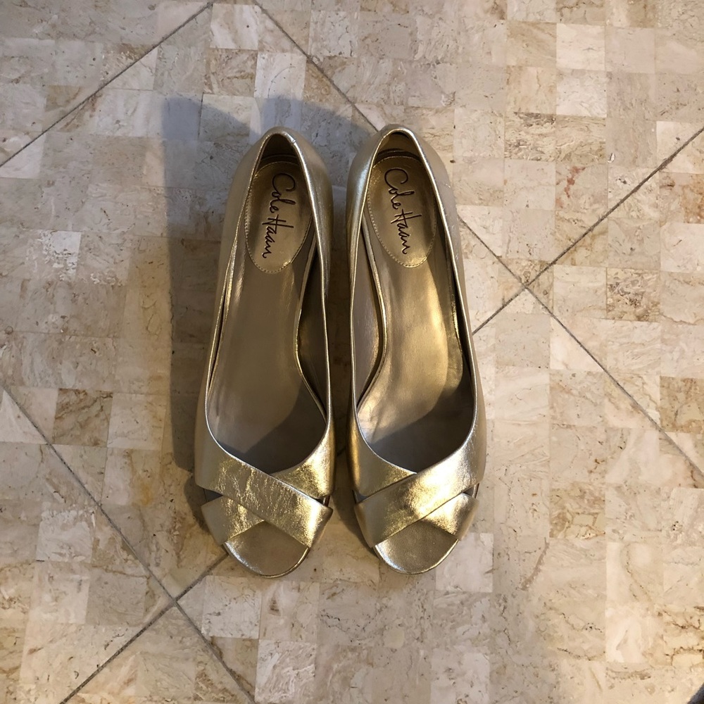 Cole Haan Nike Air Gold Wedges